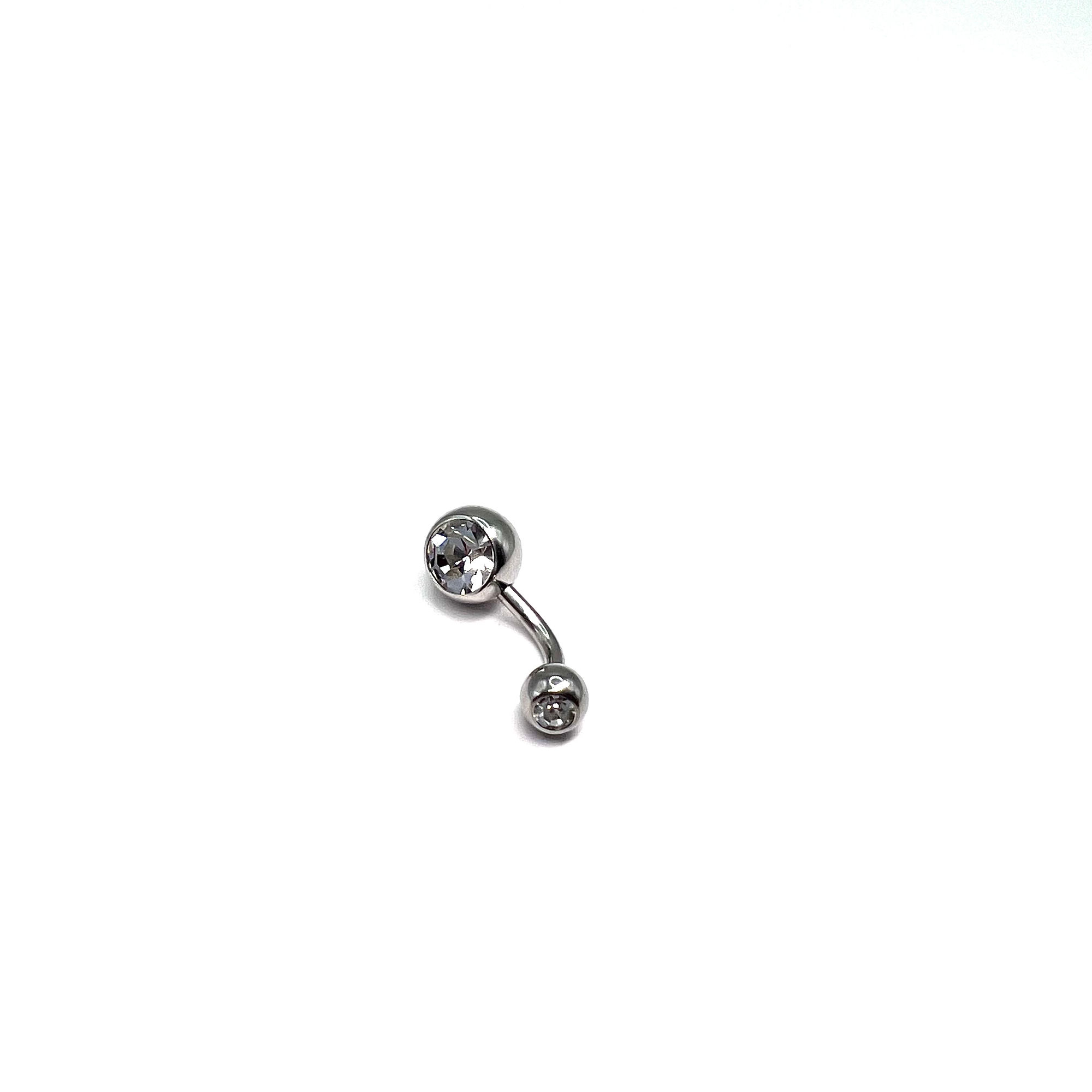 Belly Button In Steel With Crystal Stone 14g /8mm/sss - Image 3